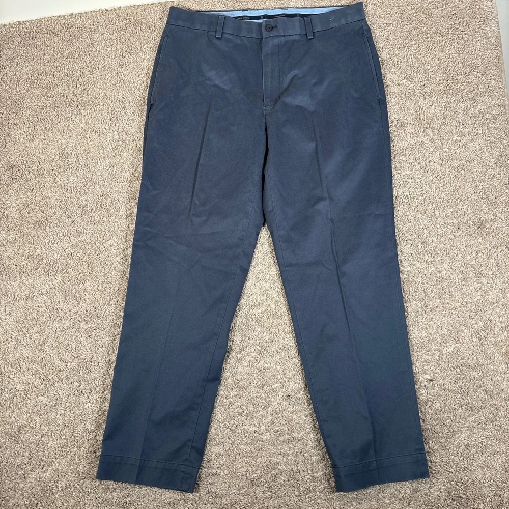 Brooks Brothers Mens Clark Fit Advantage Chino Stretch Navy Blue Pants W36 L30